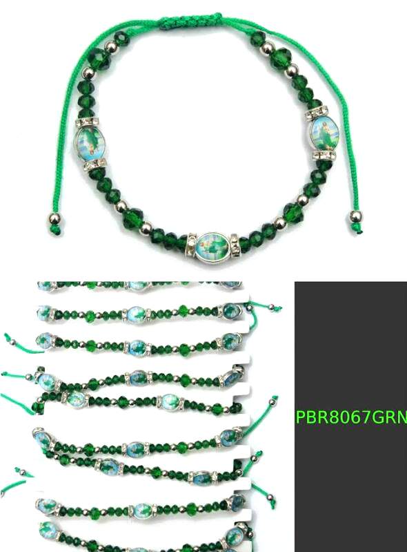 Wholesale San Judas BraCelet with Green Color Crystal