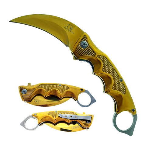 Wholesale Yellow Blade Spring Assisted KNIFE