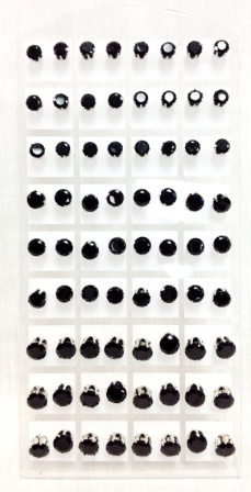 Wholesale 36 pairs of black STUDs EARRINGS assorted sizes
