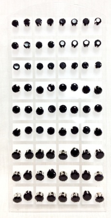 Wholesale 36 pairs of black studs EARRINGS assorted sizes