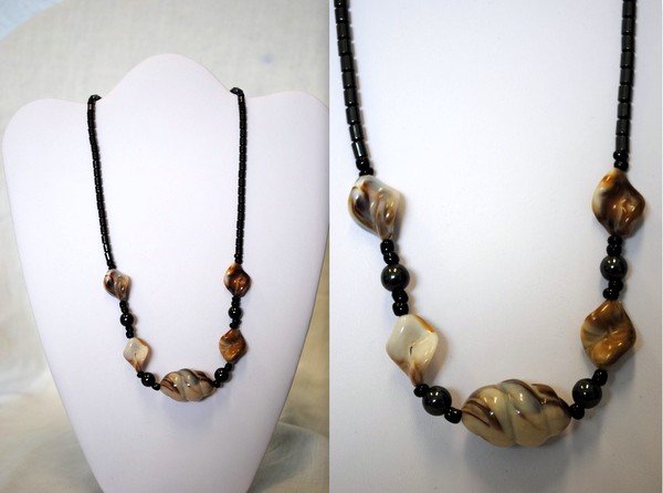 Wholesale Hematite HANDMADE Shell Neckalce