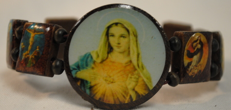 Wholesale 12 pcs Wood Bracelet Rosary Mary