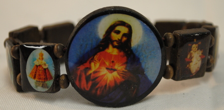 wholesale 12 pcs wood bracelet rosary jesus