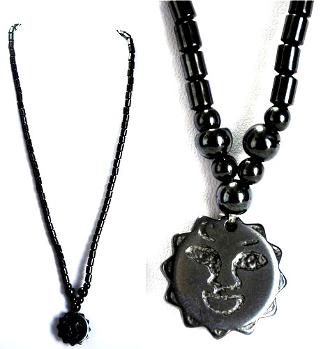 wholesale Magnetic Hematite handmade Necklace Sun Pendant