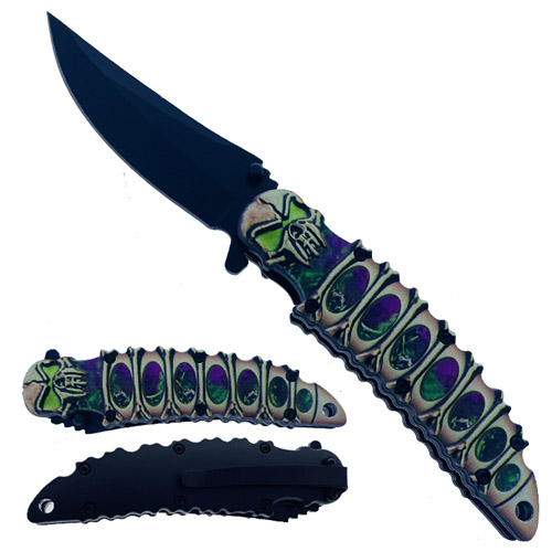 Wholesale 8.25'' Overall in length with BELT Clip knife Green