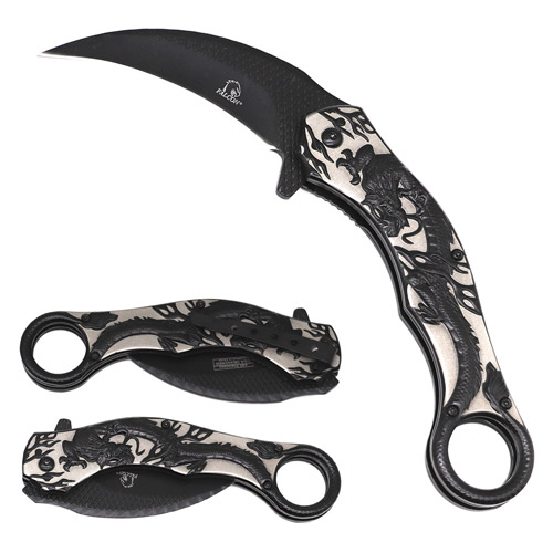Wholesale 8.25 '' Overall In Length Black Blade KNIFE
