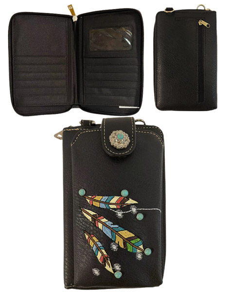 Wholesale WESTERN Phone Wallet  with Arrow Black