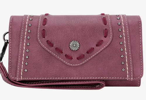 Montana West Whipstitch Collection WALLET Purple