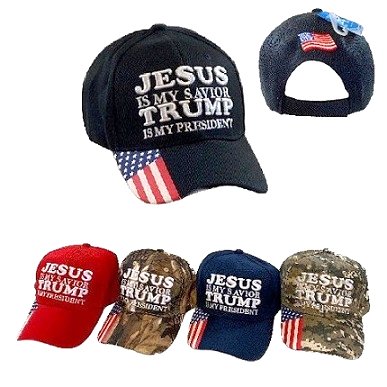 Wholesale Jesus is My Savior- Trump is My President Baseball HAT