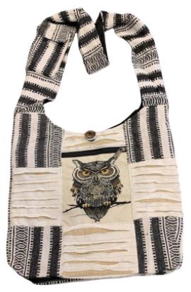 Wholesale Black White Owl Heavy Material Hobo Bags