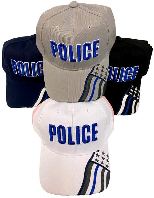 Wholesale Police Baseball cap with FLAG on the Bill