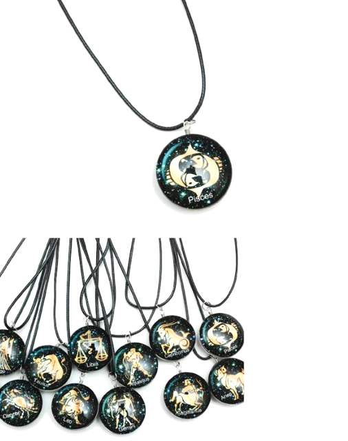 Wholesale Zodiac Glass Necklace
