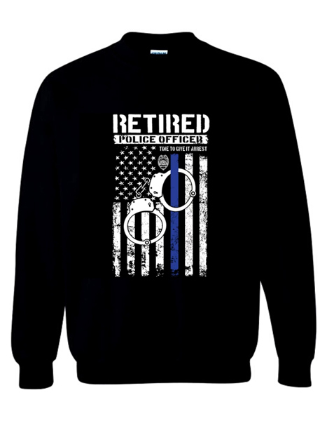 Wholesale Black Sweat Shirt Retired POLICE Officer