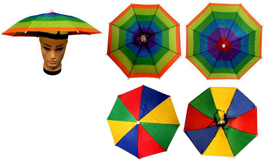 Wholesale Rainbow Umbrella HATS Assorted Colors Foldable