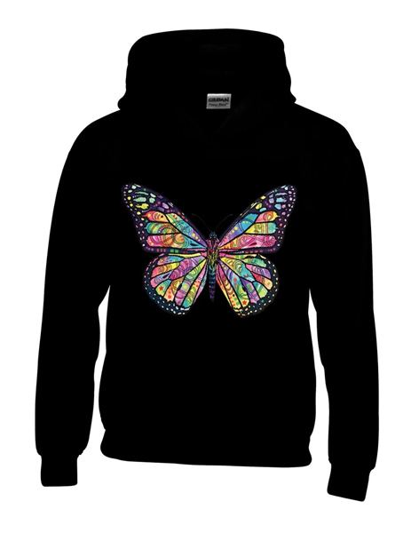Wholesale Black Hoodie Butterfly XXL