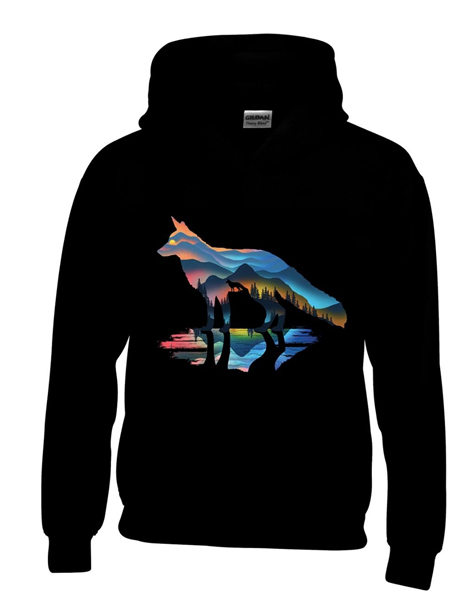 Wholesale Black Hoodie  Mountain Fox