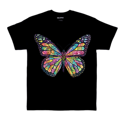Wholesale Black T Shirt ButterflyXXL