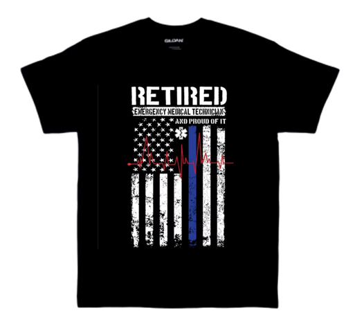 Wholesale Black T Shirt Retried EMT XXL