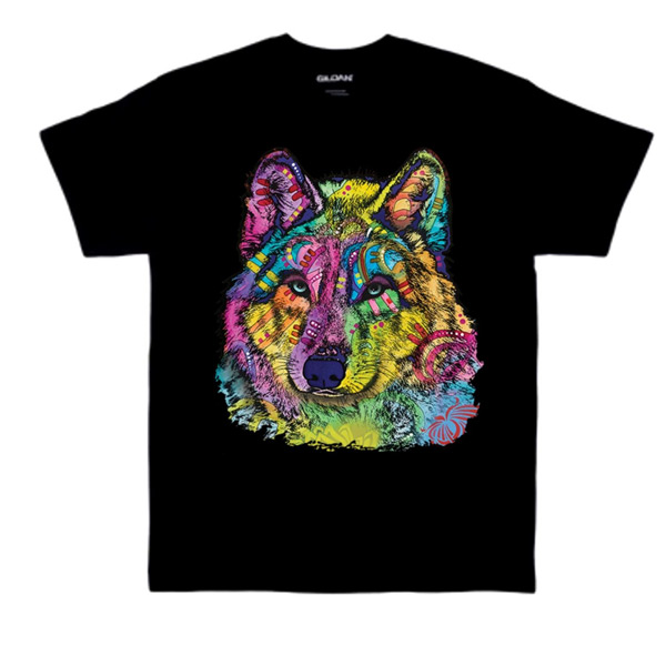 Wholesale Black T Shirt Stare At The Wolf XXL