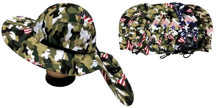 Wholesale Camo Summer Hunting Fishing HAT with Neck Cover