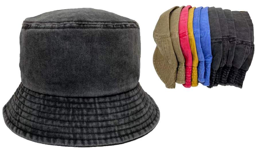 Wholesale Pre-Washed Cloth Solid Color Bucket HAT