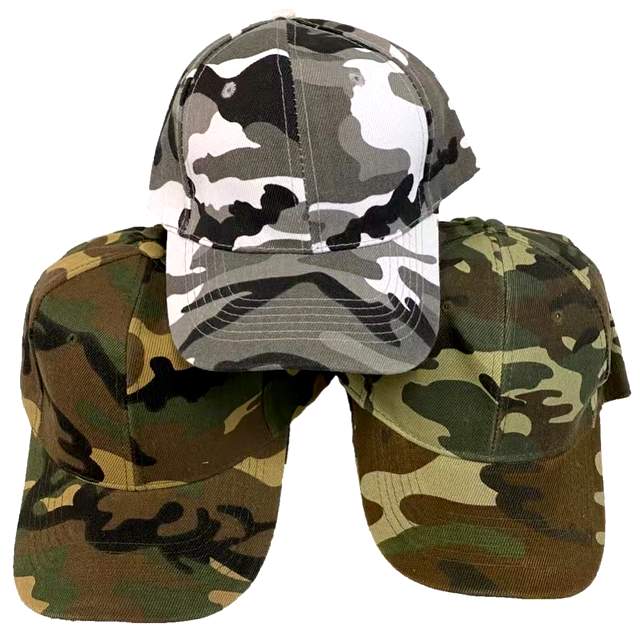 Wholesale Adjustable BASEBALL Hat Plain Army Camo