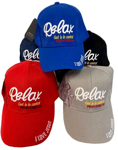 Relax God is in Control Baseball Cap/ HAT