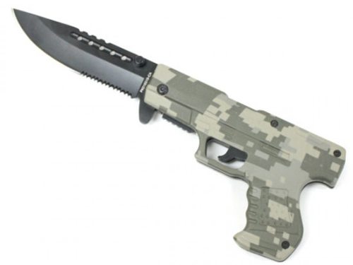 Wholesale GUN Shape Spring Assist Knife
