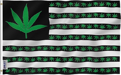 Wholesale Green American Leaf Marijuana FLAG
