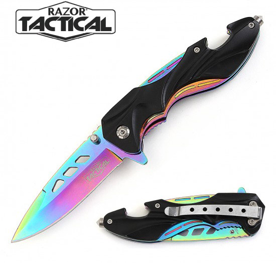 SPRING ASSIST KNIFE 4.75' ALUMINUM HDL, COLOR BLADE BLACK