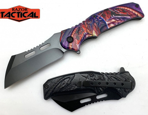 Wholesale Purple Action Assist Knife ABS Handle