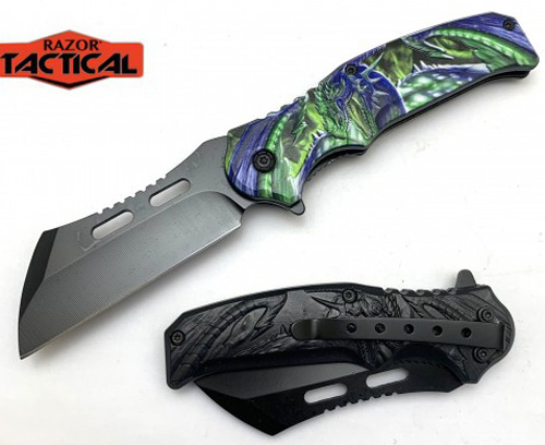 Wholesale Blue Action Assist Knife ABS Handle Blue