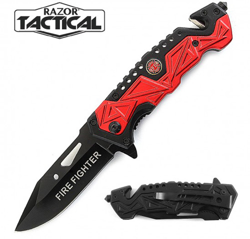 Wholesale Fire Fighter Folding KNIFE w/ Metal Handle