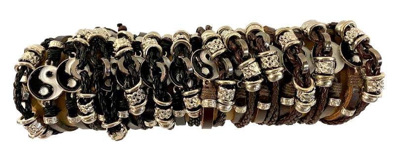 Wholesale Ying Yang Faux Leather Bracelet