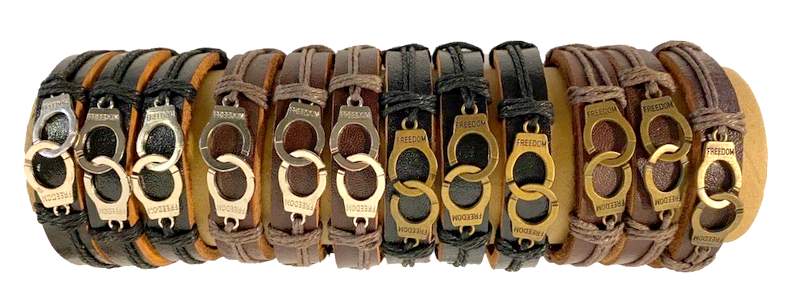 Wholesale Faux Leather Handcuff Style BRACELET
