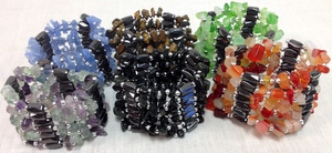 Wraped Magnetic HEMATITE Necklace/ Bracelet with Natural Stone