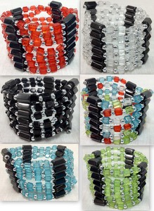 Magnetic Hematite Plastic beads wraped necklace/ BRACELET