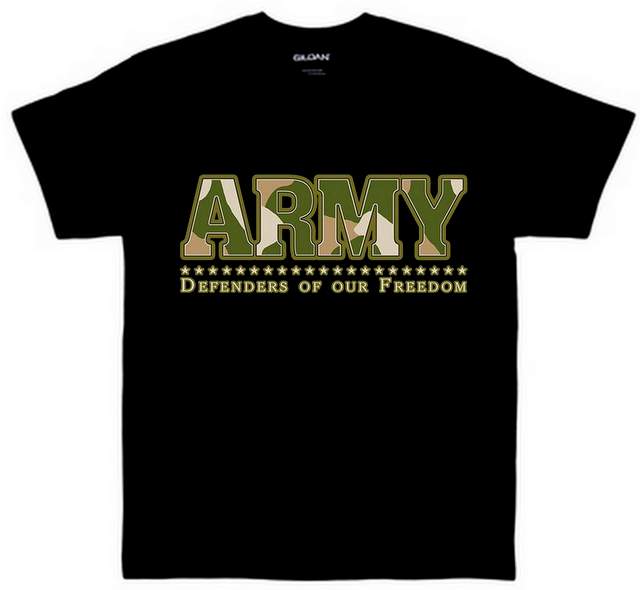 ARMY DEFENDERS T-SHIRTs Black color