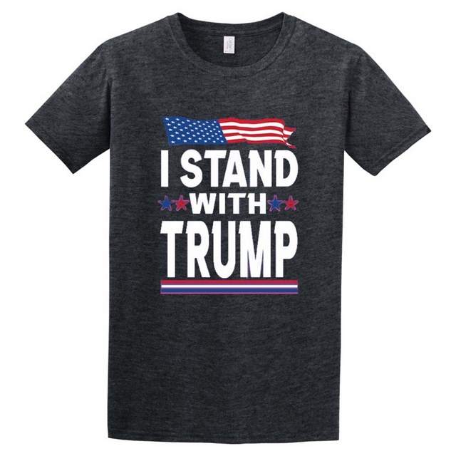 I STAND WITH TRUMP T-SHIRTs Dark Heather Color XXL