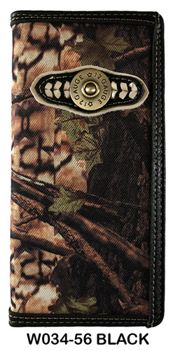 Wholesale Men Camo Check BOOK Wallet Black