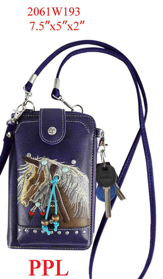 Wholesale Phone Wallet Horse Design Purple