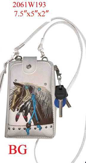 Wholesale Phone Wallet Horse Design Beige