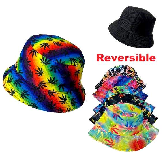 Wholesale TIE DYE Marijuana Leaf Bucket Hat