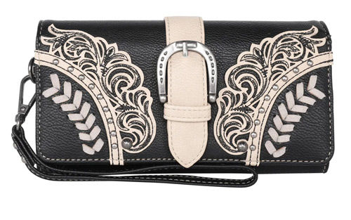 Montana West Cut-Out/Buckle Collection WALLET Black