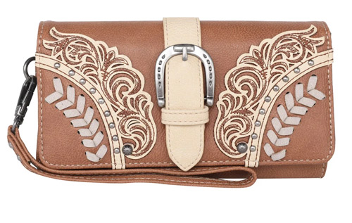 Montana West Cut-Out/BUCKLE Collection Wallet Brown