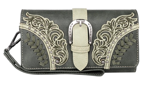 Montana West Cut-Out/Buckle Collection WALLET Green