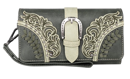 Montana West Cut-Out/BUCKLE Collection Wallet Green