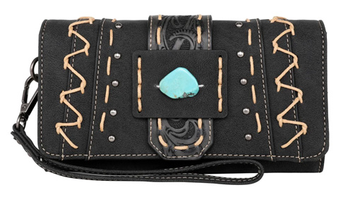 Montana West Tooled Collection WALLET Black