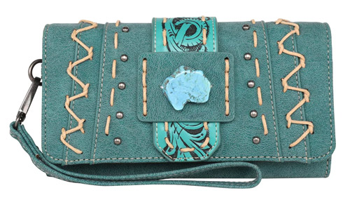 Montana West Tooled Collection WALLET Turqouise