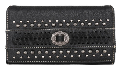 Montana West Concho Studs Whipstitch WALLET